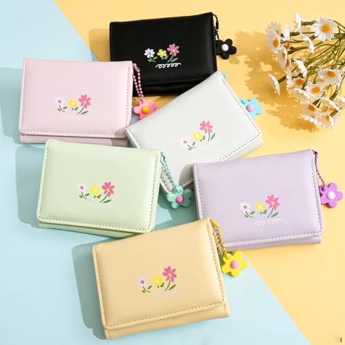 Womens Wallet with Card Holder Coin Purse Lovely Change Purse Floral Print Short Purse PU Leather Wallet for Travel2