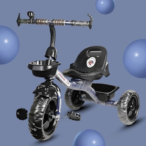 Image of Maanit Kids Tricycle with Rear & Front Basket | Comfortable Cushioned Seat with Safety Belt | Baby Trike for Boys & Girls Ages 2 to 4 Years | Sturdy & Safe Tricycle