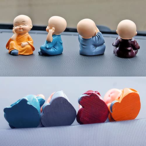 4 Figuras Miniatura Monjes Kung Fu Estatua Buda Decoración miniatura 3