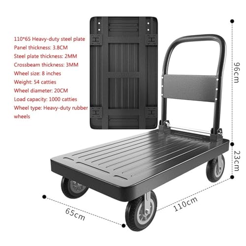 Carretilla plegable de plataforma con ruedas de 8 pulgadas miniatura 2