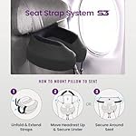Cabeau Airplane Travel Pillow for Long Flights - Evolution S3 - Supportive Memory Foam with Seat Straps to Secure Your Head and Neck and Provides 360° Support (Steel Grey) - Image 2