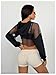 SweatyRocks Women's Casual Solid Cut Out Front Long Sleeve Pullover Crop Top Sweatshirt Solid Black S