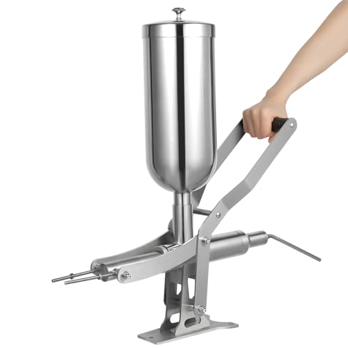 Donut Filler Machine,5.28qt Manual Stainless Steel Donut-Filling Machine with 4 Long/Short Nozzles,0.002Lbs Filling Accuracy Donut Churros Filler Jelly Cream Filling Tools,Paste/Liquids Infusing