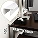 Desk to Wall Gap Filler – Durable PVC Plastic Office Desk Attachment, Eliminates Desk-Wall Gaps, Easy Installation, Fits Most Desks, White, 72 Inches