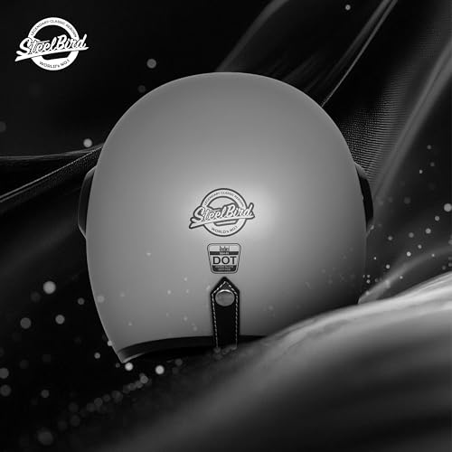 Image of Steelbird SBH 65 Retro 3.0 DOT and ISI Certified Open Face Helmet for Men and Women