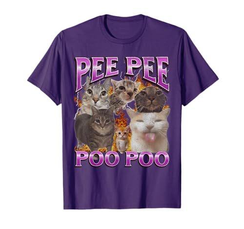 Pee Pee Poo Poo Funny Cat Meme Bootleg Graphic T-Shirt