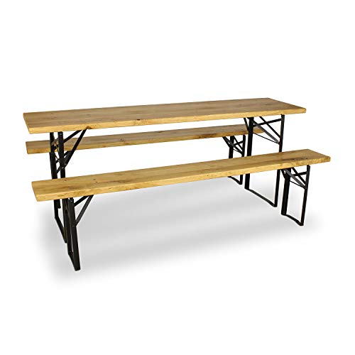 GREENHAUS Naturmassivmöbel Premium Bierzeltgarnitur...