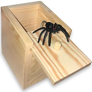 Jishi Prank Spider Box Funny Gag Gift [LARGE] Wooden Surprise Gift Box for Money Cash Gift Card Presents, Fun Hilarious…