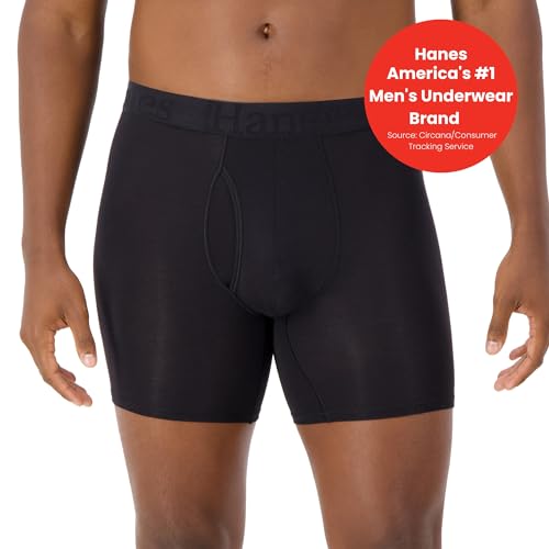 Hanes Ultimate Men's Originals Boxer Briefs & Trunks, Supersoft Bamboo from Viscose Underwear, 3-Pack2