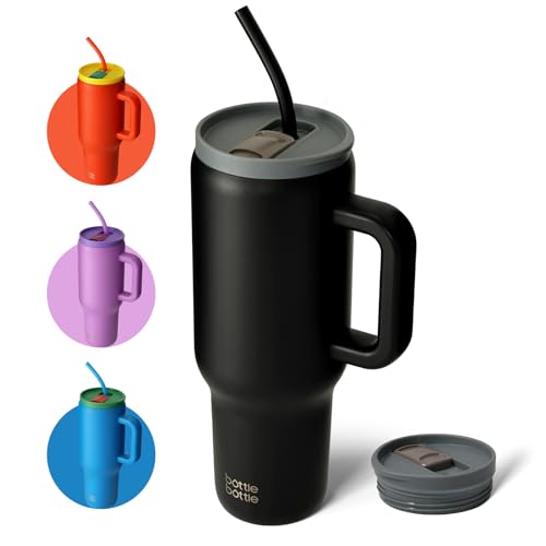BOTTLE BOTTLE 40 oz Tumbler with Handle and Straw, Stainless Steel Vacuum Travel Mug