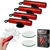 SafePro X Notfallhammer Auto mit Gurtschneider - Lebensrettender Kompakt Federkörner Glasbrecher - Sicherheit Rescue Tool & Scheiben Zertrümmerer für Schnelle Flucht bei Straße Unfällen (4er-Pack)