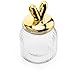 MyGift Glass Cookie and Candy Storage Container Jar with Decorative Gold Bunny Rabbit Ears Lid