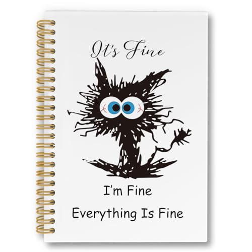 Carnet à spirales It's Fine I'm Fine idée cadeau sarcastique pour collègue et étudiant