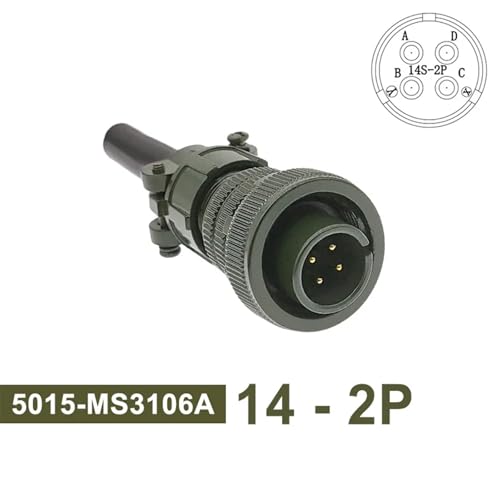 Conectores militares MS3106 14S-5 tipo plug circular compatible con bases MS3102A y MS3108 2