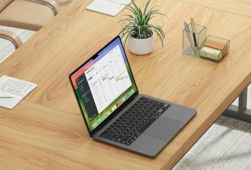 Image of Executive Computer Work Desk, Wooden Office Table for Home, Office, Workstation, Study, Strong Metal Frame Computer Table (Walnut Cream),160x80x75 cm