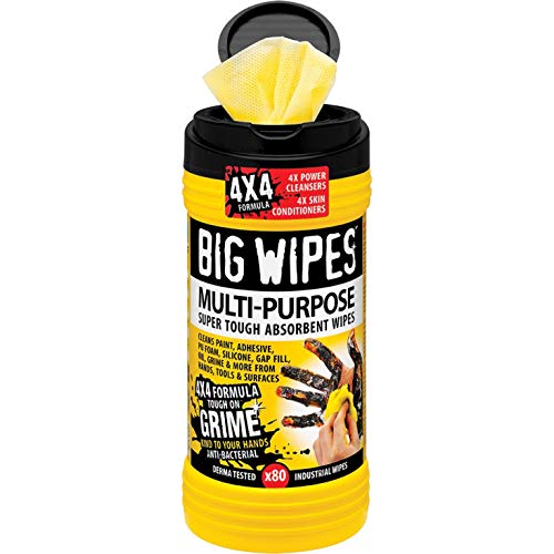 Big Wipes 2410 - 4 X 4-Pulgadas Multi-Propósito Paños De Limpieza (Paquete De 80)