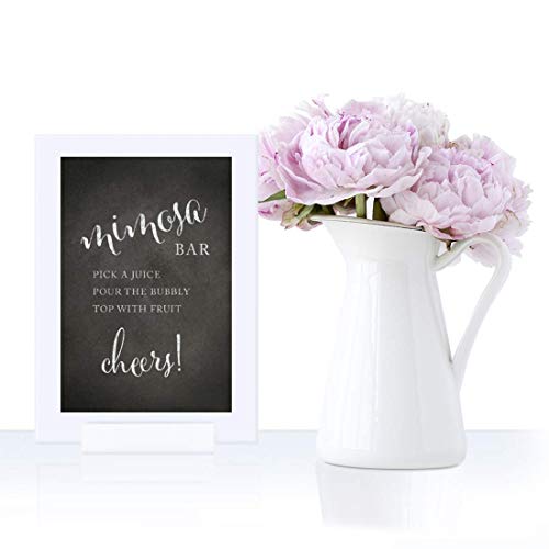 Andaz Press Framed Wedding Party Signs, Vintage Chalkboard Print, 4X6-Inch, Build Your Own Mimosa Sign Pick A Juice, Pour The Bubbly Champagne, Top With Fruit Cheers! Dessert Table Sign, 1-Pack #TOP1