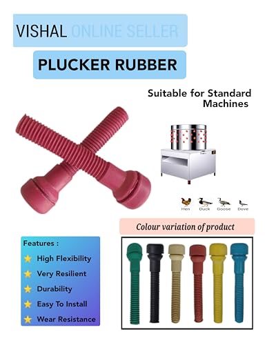 Image of VISHAL's Broiler Chicken Feather Plucking Poultry Defeathering Machine Rubber Finger EXTRA SOFT RED Pack OF 100