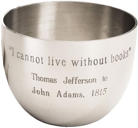 Monticello Book Quote Pewter Jefferson Cup