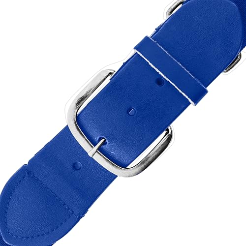 Champion Sports Baseball/Softball Uniform Belt - Comfort Nylon Stretch Fit Uniform Belt - Durable Leather Tab - Youth "18-32 Inches" - Royal Blue