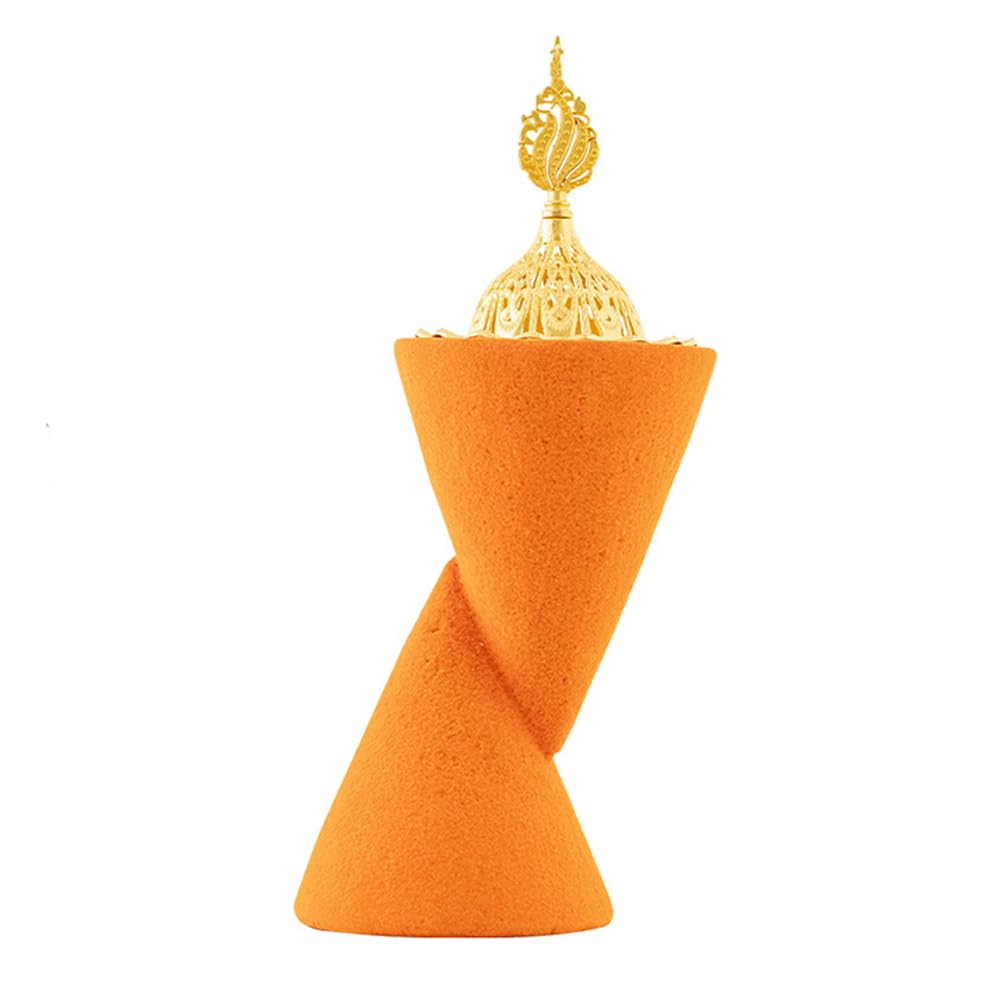 Handheld Frankincense Resin Incense Burner Cone Shape Ornament Censers Incenses Holder Aromatherapy Furnace for Yoga Spa Meditation Office Home Decor (Sequins White)