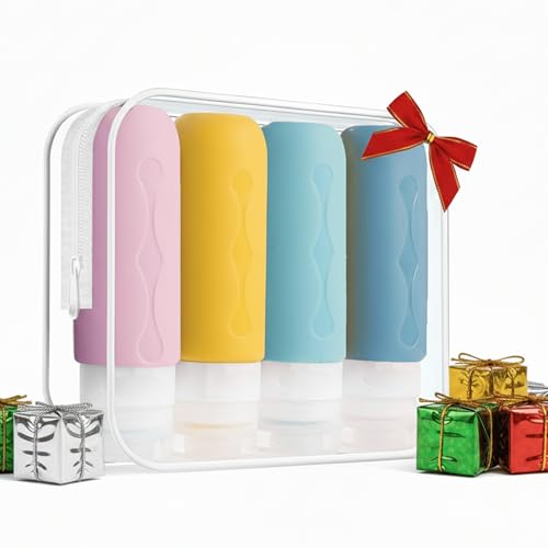 Smarthers Botes Viaje Rellenables 100ml, Botes Silicona Suave, Sin Fugas, BPA Free, Exprimibles, Boca Ancha, Ideales para Viajes, Camping, Playa, Avión – para Gel y Champú, Cremas o Liquidos