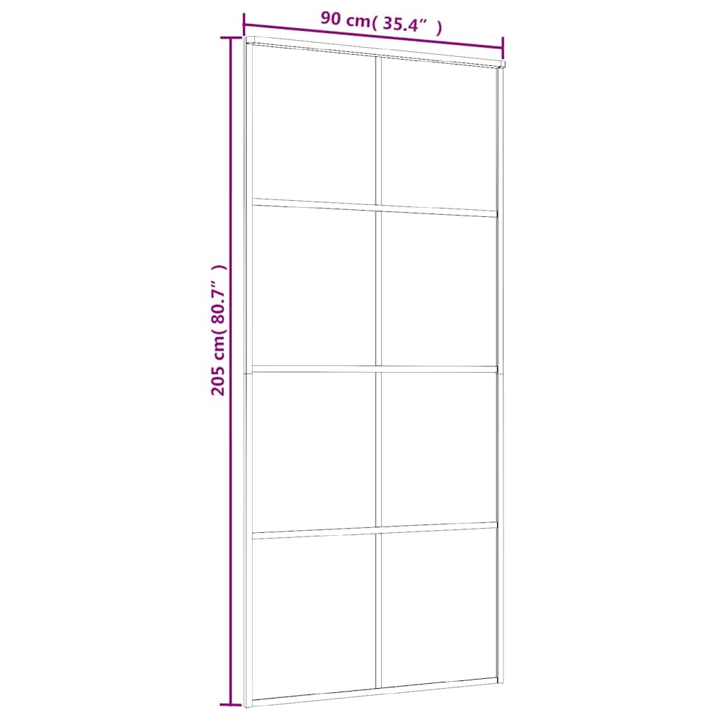 vidaXL Porta Scorrevole in Vetro ESG e Alluminio 90x205 cm Bianca