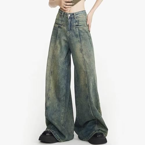 Pantalones vaqueros bajos rectos estilo hip hop retro de mujer 7