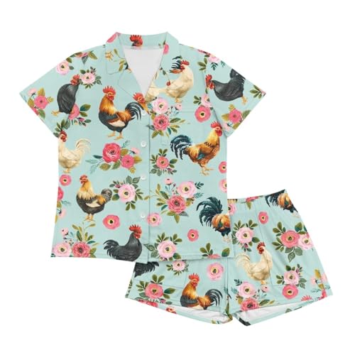 Image of Women's Short Sleeve Sleepwear Pajamas Nightwear with Pockets | skin-friendly breathable material resists pilling fading and deformation after repeated washing