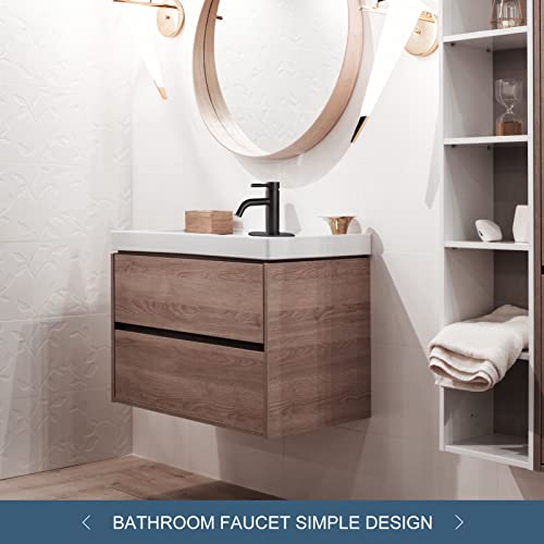 Genbons Black Bathroom Faucet Single Hole Rv Bathroom Faucet Stainless Steel Bathroom Sink Faucet 1 Hole With 3 Hole Deck Plate，Water Supply Lines With Cupc Certification #TOP6