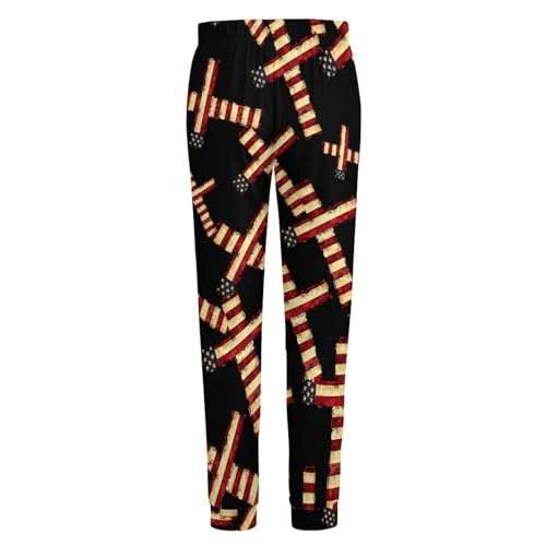 U.S Flag Crosss Men's Pajamas Pants Lightweight Sleep Lounge Pant Pjs Bottoms Casual Sleepwear 6