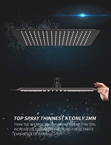 Image of TOSCH Stainless Steel 304 Grade 10X10 High Pressure Square Extra Heavy Rainfall Ultra Slim Ceiling or Wall mount Overhead shower (Without Arm) Chrome Finishing (Series-Super Heavy)