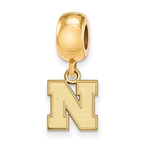 Nebraska Extra Small (3/8 Inch) Bead Charm (Gold Plated)