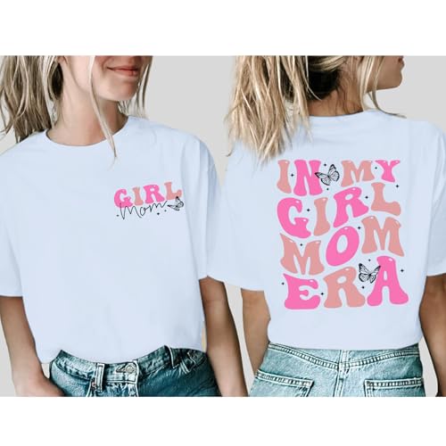 Image of Mama Shirts for Women in My Girl Mom Era Shirt Funny Letter Printed Graphic Tees Casual Tops