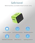 Universal Travel Adapter All-in-One International Power Adapter Charger for AU, US, UK, EU, 150 Countries (Green)…