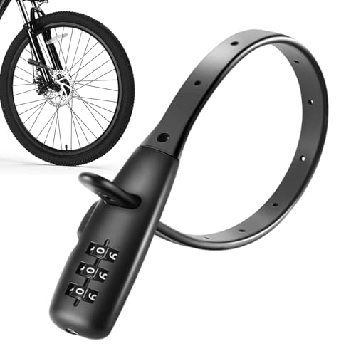 Zip Tie Lock - 25.5x1cm Helmet Cycle Lock Cable with Combination, Cable Tie Locks for Bicycles | Protective Security Anti-Theft Hardware for Door Stroller Gate Skis Refrigerator Skateboard Scooters