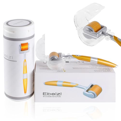 Dermaroller in titanio con micro aghi per la cura della pelle del viso e del corpo, favorisce la crescita della barba degli uomini, riduce la perdita dei capelli (1 mm)