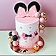 LaVenty Maus Kuchen Topper rosa Bogen Ohren Kuchen Dekorationen für Mädchen Geburtstag Babyshower Party Supplies