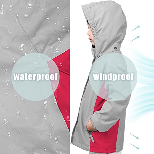 Image of Girls Boys Rain Jackets, Lightweight Waterproof Kids Rain Coats with Hood Windbreakers for Kids