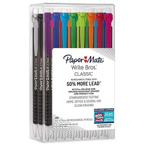 Paper Mate Mechanical Pencils 0.7mm, Write Bros. Classic Number 2, 24 Count - image 6