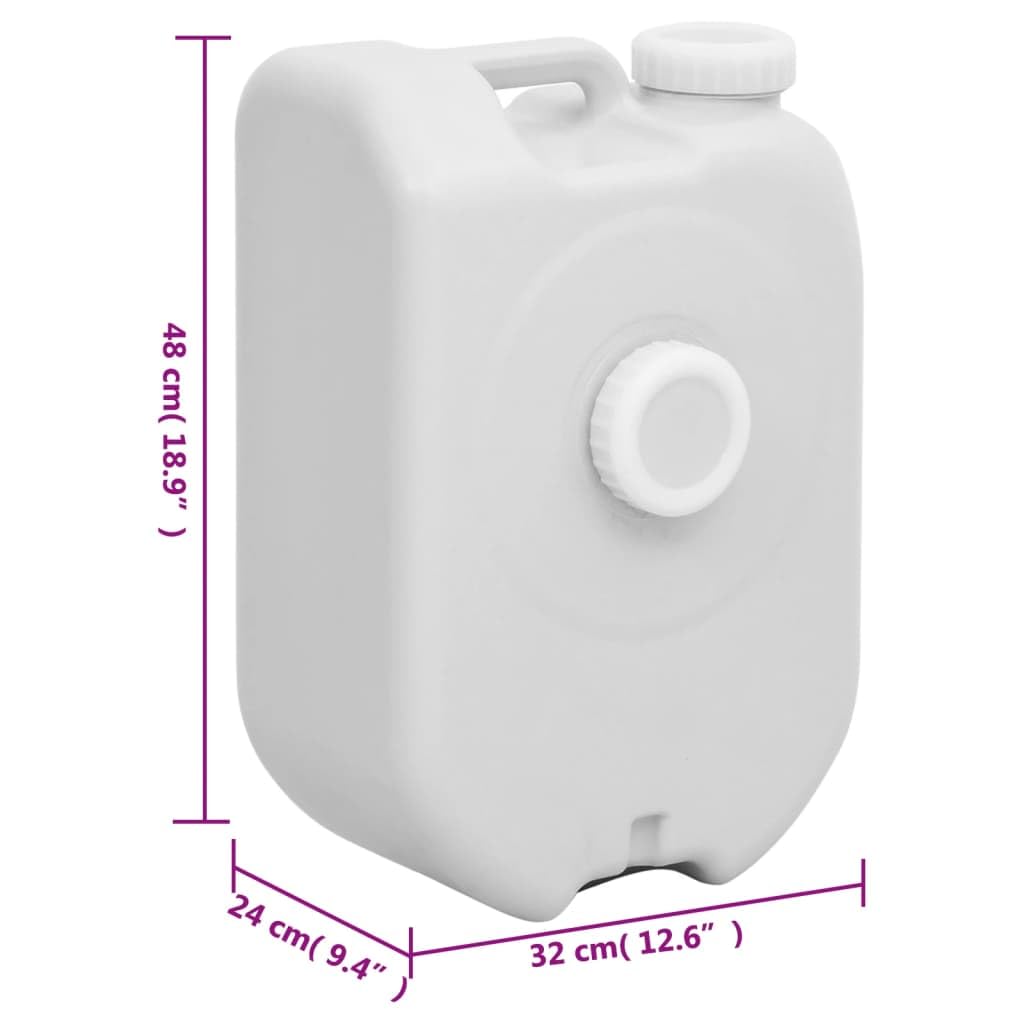 Tragbarer Wassertank 24 L Grau aus HDPE für Wohnwagen und Wohnmobil, robuster Camping Wasserbehälter mit Griff, für Toilette Waschbecken und Spülen bei Outdoor Reise und Notfall