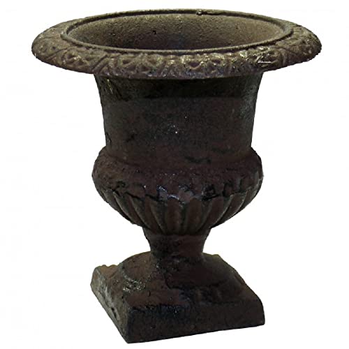 Esschert Design Pflanz-Pokal Bordeaux, 15 cm hoch, Blumentopf, Blumenkübel, Pflanzkübel, Pflanztopf aus Gusseisen