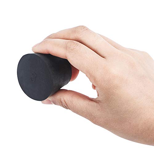 5-Pack (Same Size) Solid Rubber Stoppers - Size #8-42Mm (1.65In) X 32Mm (1.25In) - 30Mm (1.18In) Long - Black Lab Plug #TOP2