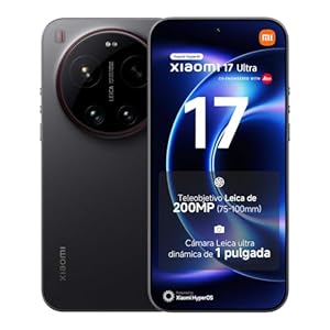 XIAOMI 17 Ultra – Smartphone de 16+512GB, Teleobjetivo Leica de 200 MP (75-100 mm), Snapdragon 8 Elite Gen 5, HyperAI, 1 año de garantía Extra, Cargador no Incluido, Negro (Versión ES)