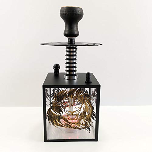 HCDMRE Arab Luxury Extreme Serie 035: 15,7"Schlauch Shisha Combo Kit Set, Shisha Pipe Acryl Basismetall Material Rauchen Wasserpfeife Bong mit LED-Licht – Bild 3