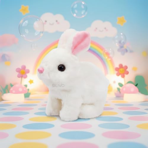 Image of Interactive Walking Hopping Bunny Toy with Sounds | Jumping Rabbit with Wiggling Ears, Twitching Nose & Mouth | Educational Plush Pet Toy for Babies & Kids (Multi Color)