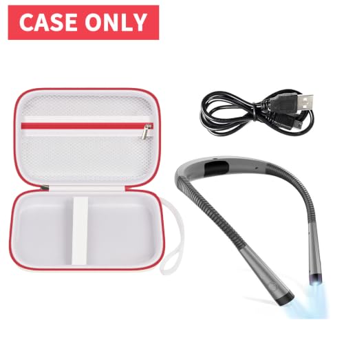 Image of GWCASE Hard Carrying Case for Glocusent for Vekkia LED Neck Reading Lights | Shock-Resistant EVA, Mesh Pocket for Cable, Keep Small Gear Neat for Bedtime Reading, Crochet, Travel, S, White, Box Only