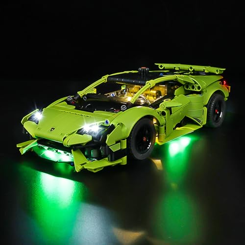 Kyglaring Led Licht Kompatibel mit Lego Technic Lamborghini Huracán Tecnica Spielzeugauto 42161 Bausteine, LED Beleuchtungszubehör für das Lego Technic Modellset 42161 (Kein Modell)