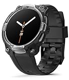 Ringke Rugged Gear for Samsung Galaxy Watch 8 Case with Band (44mm), Smudge-Free Flexible Bumper Protective Cover with Strap - Black