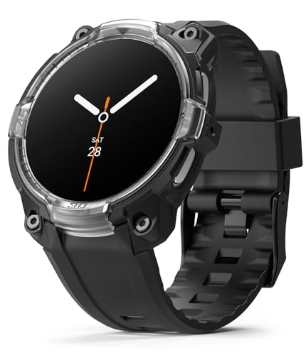 �yRingke�zGalaxy Watch 8 44mm�p�P�[�X RUGGED GEAR PC+TPU �ω��� �ϏՌ� �����^ �Ռ��z�� �M�����N�V�[�E�H�b�` 8 44mm �X�}�[�g�E�H�b�` - Black